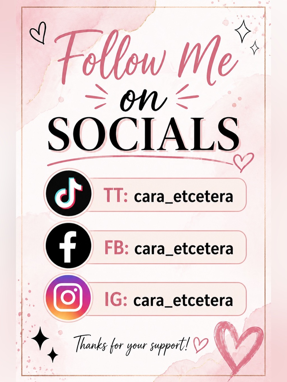 Follow me across socials!